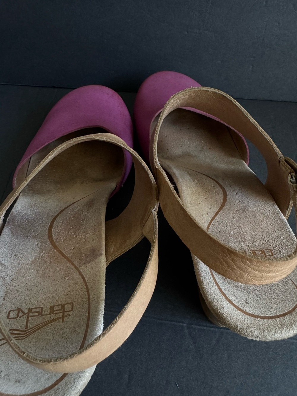Dansko Thea Clogs Sandals Pink & Tan Leather Comfort Shoes Womens 40 - Picture 5 of 14